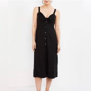 Splendid Linen Bow Front  Slub  Midi Dress Size Large